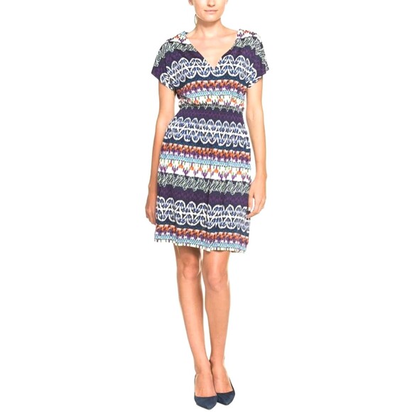 TORY BURCH Women's Arjeta Dress Sz XS Multicolor Colorful 100% Silk A-Line - Picture 1 of 6